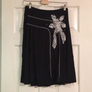 Black Jersey midi skirt